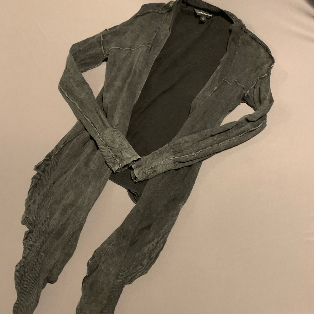 Acid washed black cardigan
